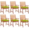 Image de Vidaxl Chaises Ã DÃ®ner D'extÃ©rieur 6 Pcs Avec Coussins Acacia Massif