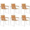 Image de Vidaxl Chaises De Jardin 6pcs Bois D'acacia Solide Et Acier Inoxydable