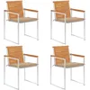 Image de Vidaxl Chaises De Jardin 4 Pcs Avec Coussins Bois D'acacia Massif