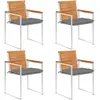 Image de Vidaxl Chaises De Jardin 4 Pcs Avec Coussins Bois D'acacia Massif