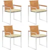 Image de Vidaxl Chaises De Jardin 4 Pcs Avec Coussins Bois D'acacia Massif