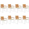 Image de Vidaxl Chaises De Jardin 8 Pcs Avec Coussins Bois D'acacia Solide