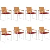 Image de Vidaxl Chaises De Jardin Lot De 8 Avec Coussins Bois D'acacia Solide