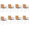 Image de Vidaxl Chaises De Jardin 8 Pcs Avec Coussins Bois D'acacia Solide