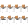 Image de Vidaxl Chaises De Jardin 8 Pcs Avec Coussins Bois D'acacia Solide