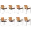Image de Vidaxl Chaises De Jardin 8 Pcs Avec Coussins Bois D'acacia Solide