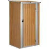 Image de Vidaxl Abri De Jardin Marron 118,5x97x209,5 Cm Acier GalvanisÃ©