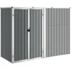 Image de Abri Ã Outils De Jardin 225x89x161 Cm Rangement ExtÃ©rieur Acier GalvanisÃ© Gris