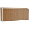 Image de Abri Murale En Acier GalvanisÃ© Avec Portes Doubles Fermables Et Toit InclinÃ© 118x382x178 Cm