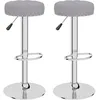 Image de vidaXL Tabourets de bar 2 pcs Gris Tissu