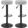 Image de vidaXL Tabourets de bar 2 pcs Gris Velours