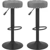 Image de Vidaxl Tabourets De Bar 2 Pcs Gris FoncÃ© Velours
