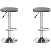 Image de vidaXL Tabourets de bar 2 pcs Gris Similicuir