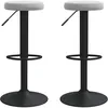 Image de vidaXL Tabourets de bar 2 pcs Gris clair Velours