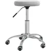 Image de Chaise de bureau pivotante 1 piÃ¨ce, rÃ©glable, vÃ©rin Ã  gaz, velours gris clair, roulettes