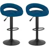 Image de vidaXL Tabourets de bar lot de 2 bleu velours