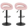 Image de vidaXL Tabourets de bar lot de 2 rose velours