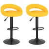 Image de vidaXL Tabourets de bar lot de 2 jaune moutarde velours