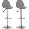 Image de vidaXL Tabourets de bar 2 pcs Gris Tissu