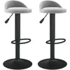 Image de vidaXL Tabourets de bar 2 pcs Gris clair Velours