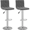 Image de Vidaxl Tabourets De Bar 2 Pcs Gris FoncÃ© Velours