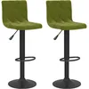 Image de vidaXL Tabourets de bar 2 pcs Vert clair Velours