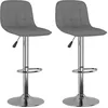 Image de vidaXL Tabourets de bar 2 pcs Gris clair Tissu