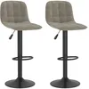 Image de vidaXL Tabourets de bar 2 pcs Gris clair Velours