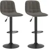 Image de Vidaxl Tabourets De Bar 2 Pcs Gris FoncÃ© Velours