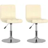 Image de Vidaxl Chaises Pivotantes De Salle Ã  manger 2 Pcs CrÃ¨me Tissu