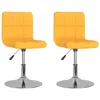 Image de vidaXL Chaises pivotantes Ã  manger lot de 2 jaune tissu