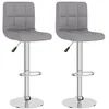 Image de vidaXL Tabourets de bar lot de 2 gris clair tissu