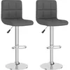 Image de Vidaxl Tabourets De Bar 2 Pcs Gris FoncÃ© Tissu