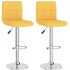 Image de vidaXL Tabourets de bar 2 pcs Jaune moutarde Tissu