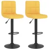 Image de vidaXL Tabourets de bar 2 pcs Jaune moutarde Tissu