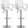Image de vidaXL Tabourets de bar 2 pcs Blanc Similicuir