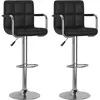 Image de vidaXL Tabourets de bar 2 pcs Noir Similicuir