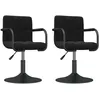 Image de vidaXL Chaises pivotantes de salle Ã  manger 2 pcs Noir Velours