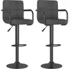 Image de Vidaxl Tabourets De Bar 2 Pcs Gris FoncÃ© Tissu