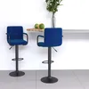 Image de vidaXL Tabourets de bar 2 pcs Bleu Tissu