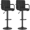 Image de vidaXL Tabourets de bar lot de 2 noir tissu
