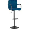 Image de vidaXL Tabouret de bar Bleu Velours