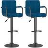 Image de vidaXL Tabourets de bar 2 pcs Bleu Velours