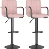 Image de vidaXL Tabourets de bar 2 pcs Rose Velours