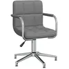 Image de vidaXL Chaise pivotante de bureau Gris clair Tissu