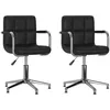 Image de Vidaxl Chaises De Salle Ã  manger Pivotantes 2 Pcs Noir Similicuir