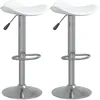Image de Vidaxl Tabourets De Bar 2 Pcs Blanc Acier ChromÃ© Et Cuir Artificiel