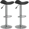 Image de Vidaxl Tabourets De Bar 2 Pcs Noir Acier ChromÃ© Et Cuir Artificiel