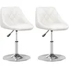 Image de vidaXL Chaises de salle Ã  manger 2 pcs Blanc Similicuir