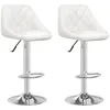 Image de vidaXL Tabourets de bar 2 pcs Blanc Similicuir